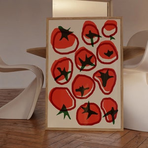 Tomate Essen Druck Chili Schoten Aufdruck Lebensmittelkunst Esszimmer und Küche Poster Digitaler Download Bild 2