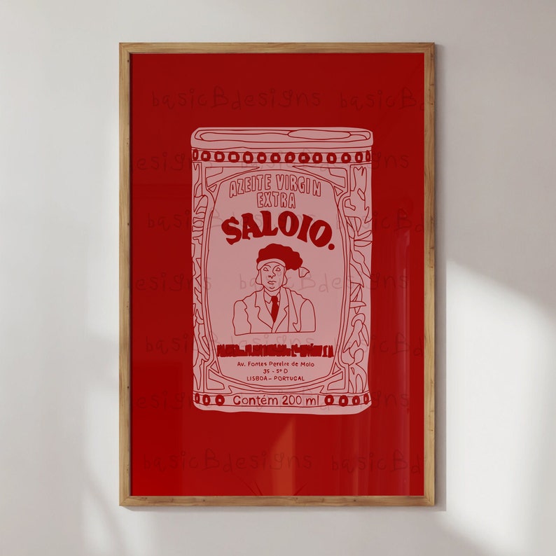 Olive oil print | Kitchen dining wall art | Food print olives | Canister Vintage Food Print | Pink and red art| Digital download available