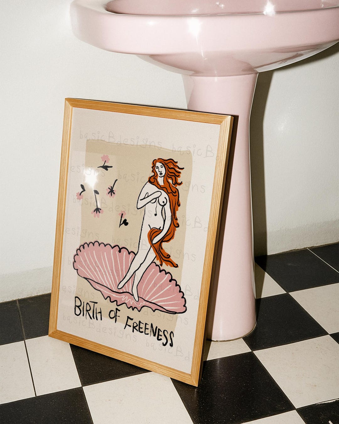 Birth of Venus Art Print: Minimalist Botticelli Line Art (digital ...