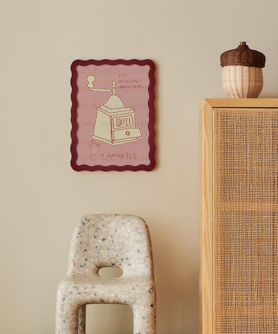 Coffee Grinder Line Art Print | Grindset Kitchen Poster
