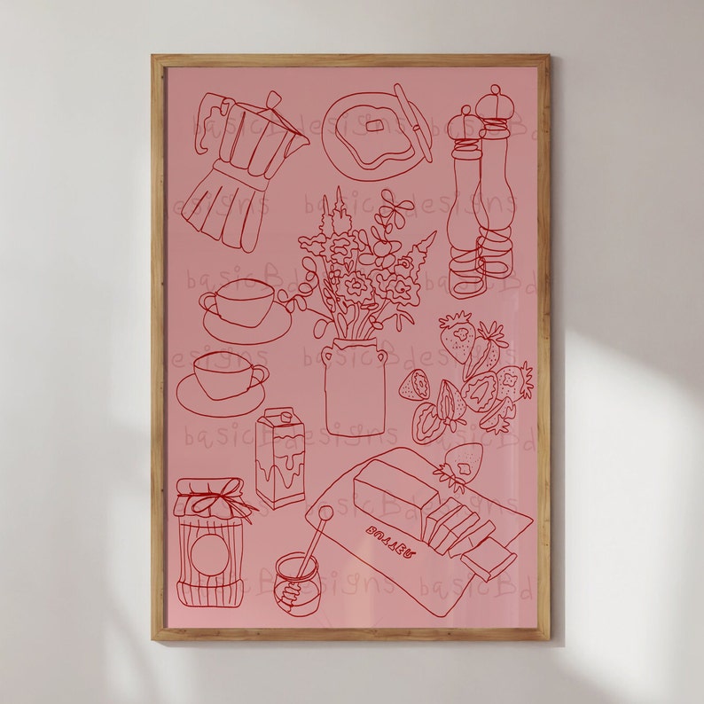 Breakfast Table Wall Art kitchen Wall Art Food Print With Etsy