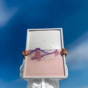 Bristol bright wall art | Clifton bridge  | Colourful travel poster |UK art print | Line drawing | Digital download available