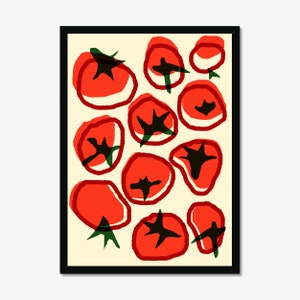 Tomate Essen Druck Chili Schoten Aufdruck Lebensmittelkunst Esszimmer und Küche Poster Digitaler Download Bild 8