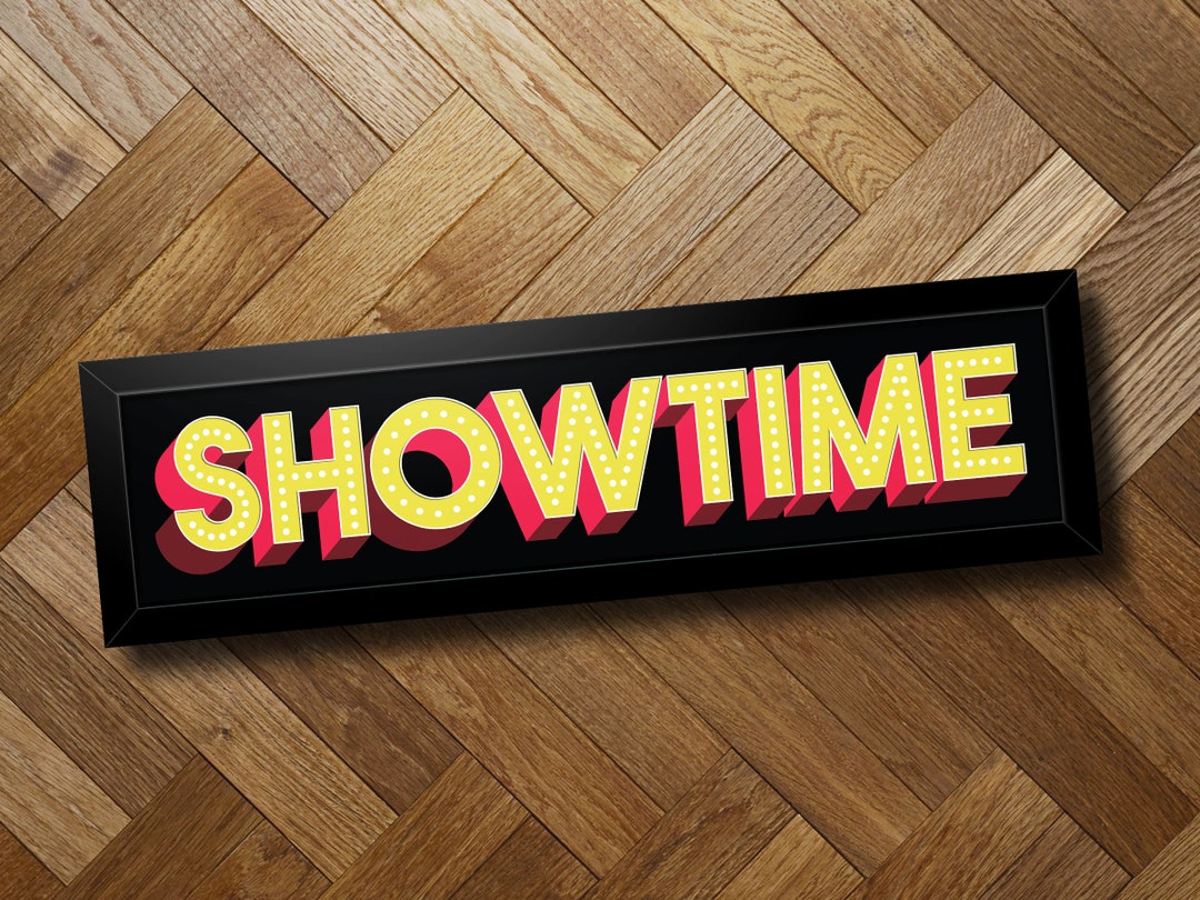 Showtime Home Cinema Sign Black Framed Landscape Print - Etsy