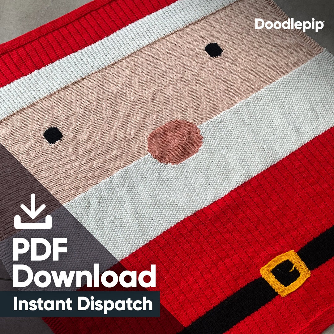 Santa Father Christmas Knit Blanket Pattern DK Yarn PDF Download Etsy UK