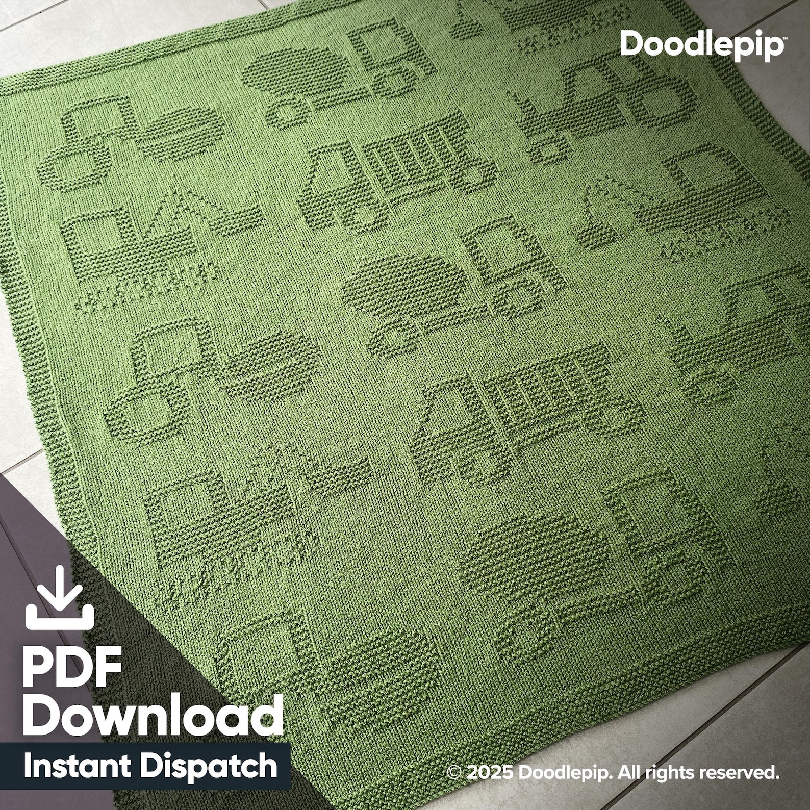 Trucks and Diggers Knit Blanket Pattern – (PDF Download) - Etsy