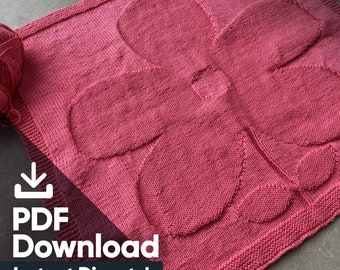Daisy Flower Baby Blanket Knitting Pattern: Easy Knit (PDF Download)
