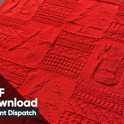 Easy Baby Knit Blanket Pattern Textured Christmas Knit DK Etsy