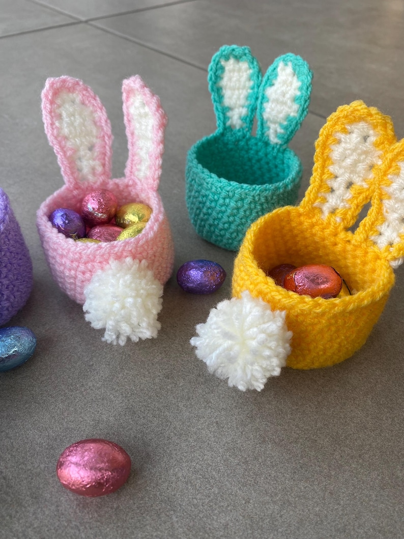 Easter Crochet Pattern Bunny Egg Basket Easy Beginner PDF - Etsy