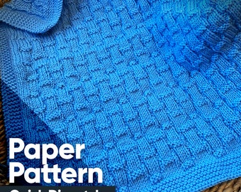 Knitting Pattern - Easy Baby Blanket - Tumbling Brick Design - ENGLISH - Paper Pattern