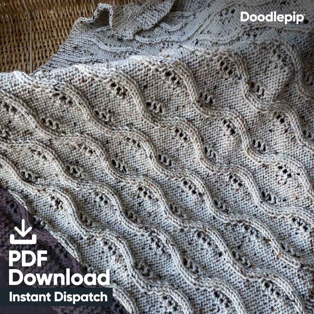 Easy Cable Eyelet Blanket Knitting Pattern – Reversible Afghan PDF – DK ...