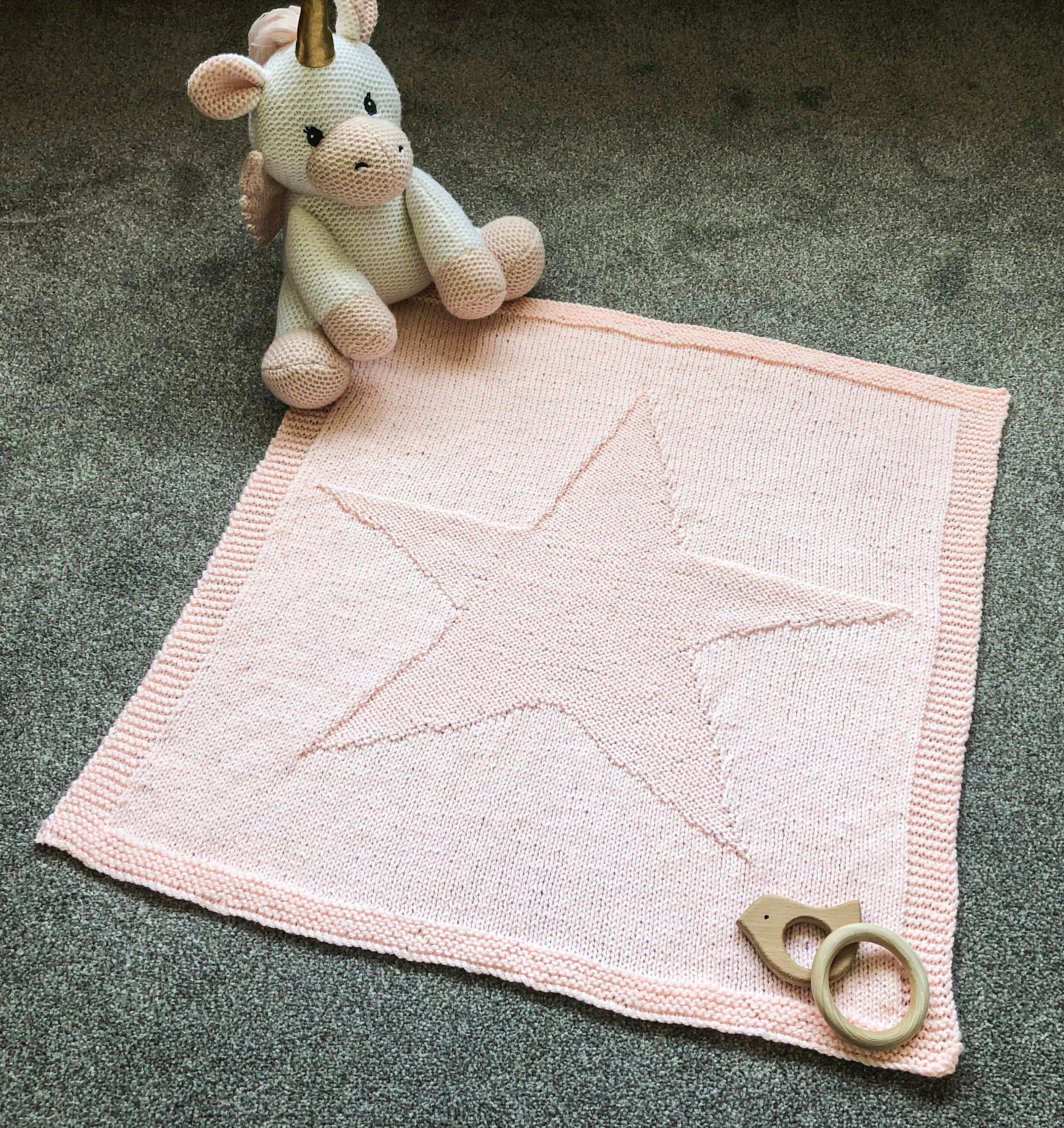 Easy Baby Knit Blanket Pattern - Big Star - DK Yarn - PDF Download - Etsy
