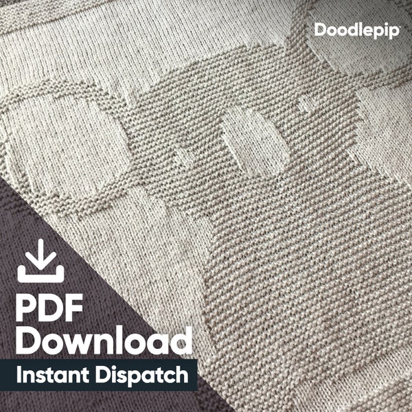 Easy Baby Knit Blanket - Koala - DK yarn - pdf download