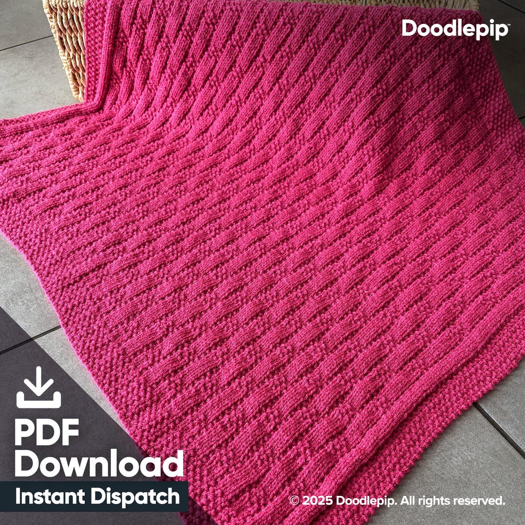 Baby Blanket Knit Pattern PDF – Easy Flower Rib, Multi-size, Beginner ...
