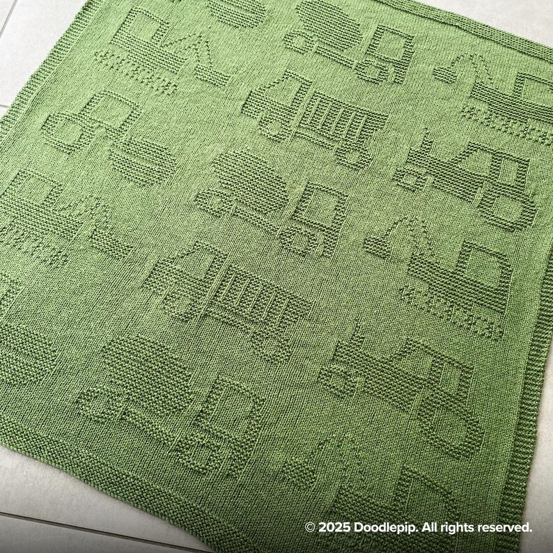 Trucks and Diggers Knit Blanket Pattern – (PDF Download) - Etsy