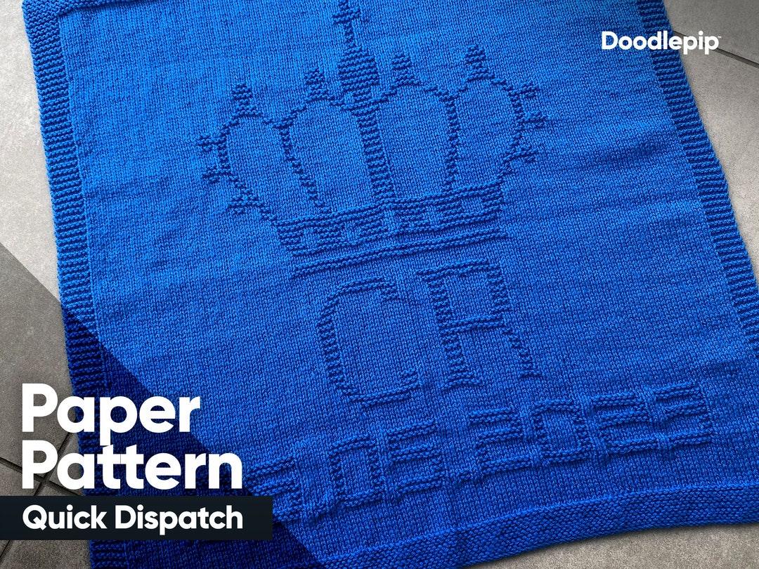 Paper Knitting Pattern Easy Baby Knit Blanket Pattern Etsy