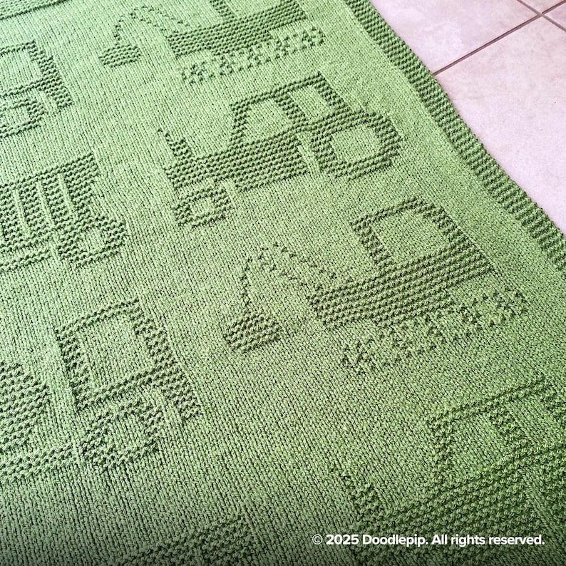 Trucks and Diggers Knit Blanket Pattern – (PDF Download) - Etsy
