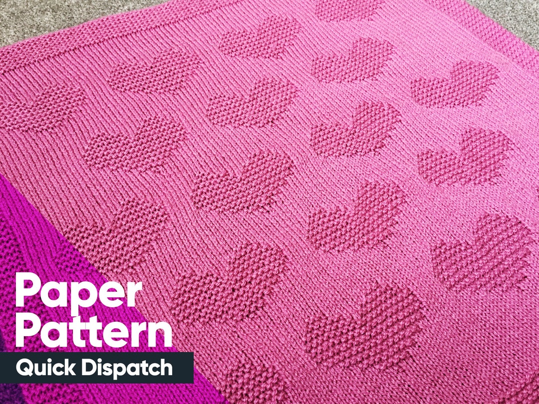 Multi Size Easy Love Heart Baby Blanket Paper Pattern Etsy UK
