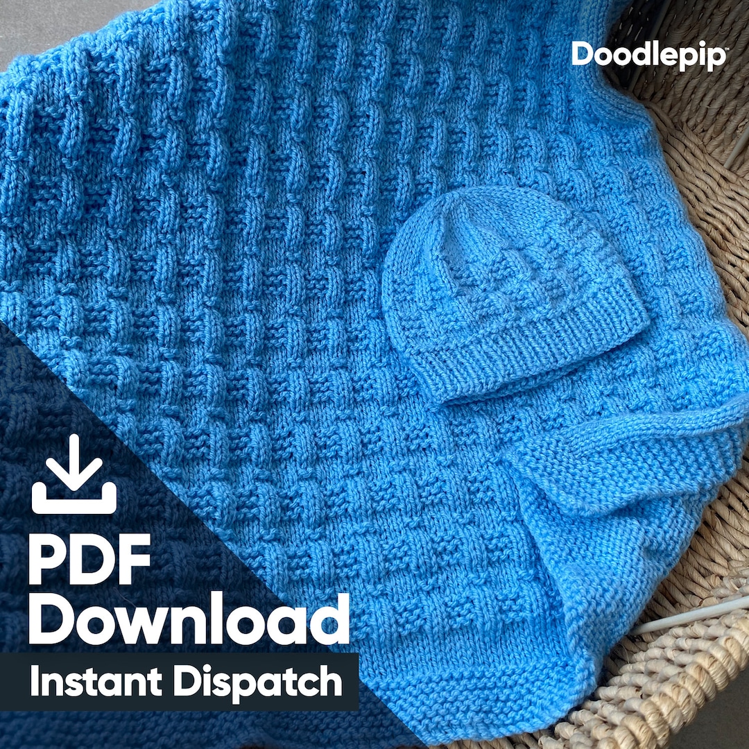 Buy PDF Knitting Pattern Multi Size Easy Garter and Rib Baby Blanket  Hat ENGLISH Online in India