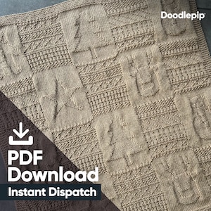 Easy Knit Blanket Pattern - Textured Christmas  - DK yarn - PDF Download - Afghan - Sofa Throw
