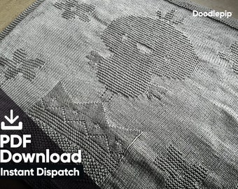 Paper Knitting Pattern - Easter Chick - Easy Knit Blanket Pattern