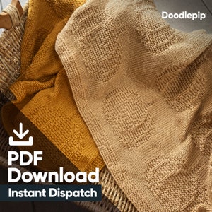 Autumn Pumpkin Halloween Knit Blanket Pattern - Baby/ Toddler/ Adult Blanket - Multiple Sizes Available - PDF download
