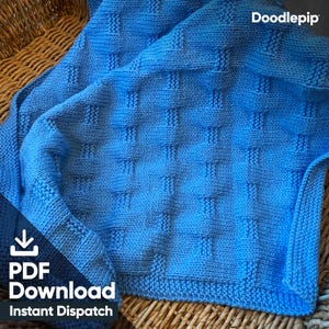 Easy Knit Baby Decke Pattern: Weave Design, DK Garn (PDF Pattern)