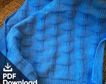 Strickanleitung - Easy Weave Knit Babydecke - DK Garn (PDF Download)