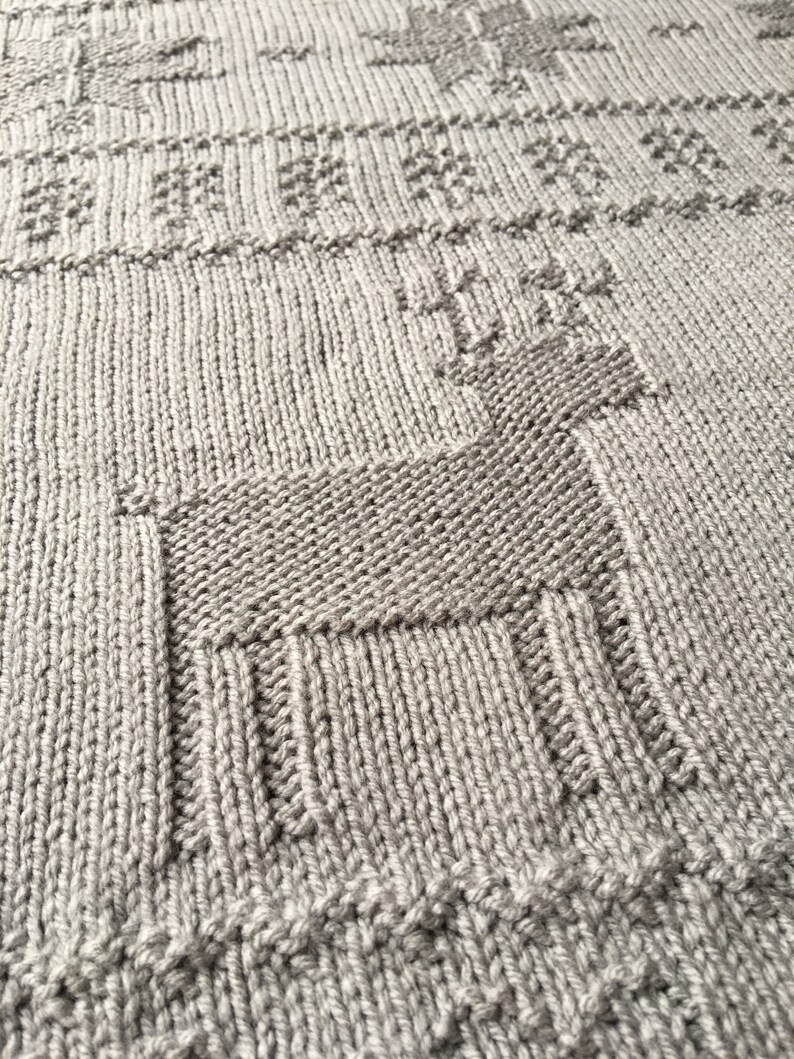 Easy Baby Knit Blanket Pattern Textured Christmas Knit DK Etsy