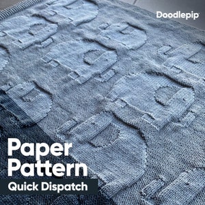 Elephant Knit Blanket Pattern -  Mum and Baby Elephant - DK yarn - Paper Pattern