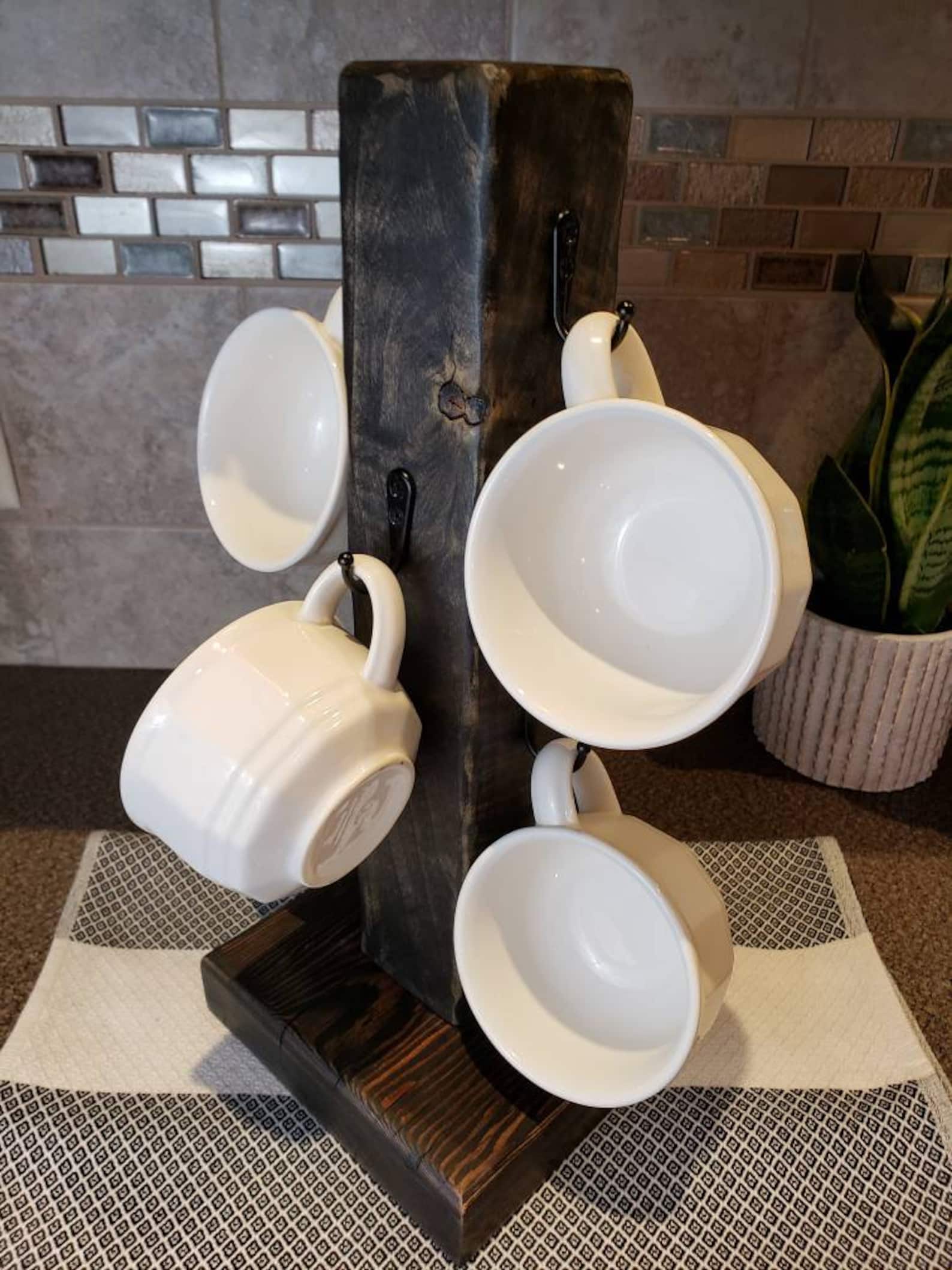 Farmhouse Coffee Mug Tree Coffee Mug Holder Rustic Mug Etsy