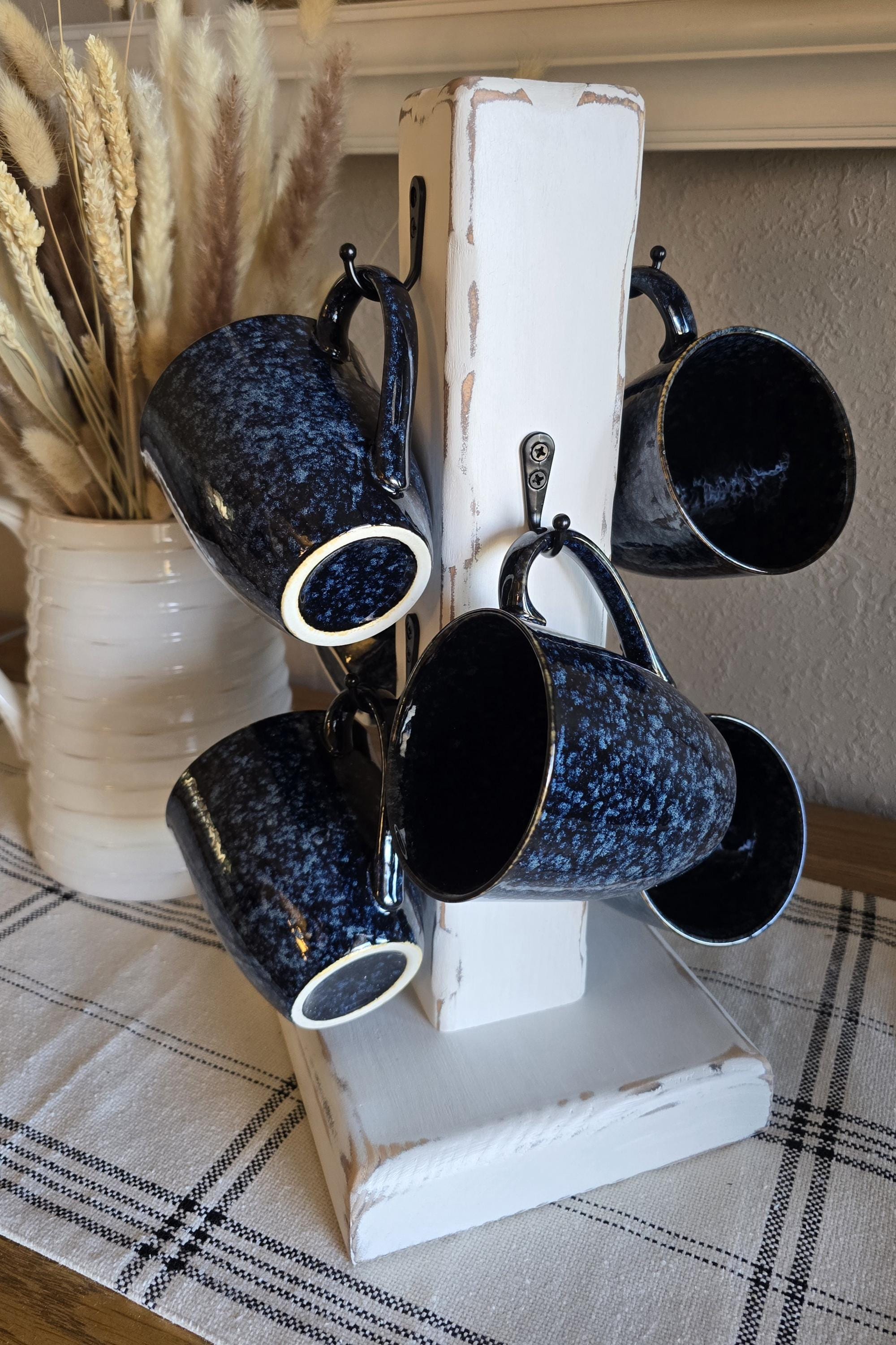Farmhouse Coffee Mug Tree: Rustic Reclaimed Barnwood 6-cup Holder - Etsy