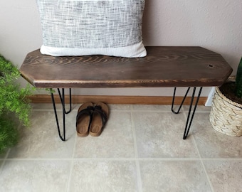 Handmade Reclaimed Barnwood Entryway Bench: Rustic Farmhouse Decor