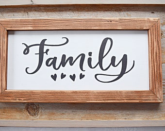 Rustic Family Farmhouse Sign: Barnwood Decor