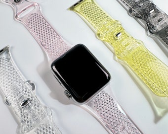 Clear Silicone Apple Watch Band Bracelet for Women iWatch Band 41mm 45mm 49mm Series 9 8 7 6 Apple Watch Strap 38mm 40mm 42mm Series 1 2 3 9