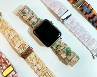 Resin Apple Watch Band Bracelet for Women iWatch Band 41mm 45mm 49mm Series 9 8 7 6 Apple Watch Strap 38mm 40mm 42mm Series 1 2 3 9