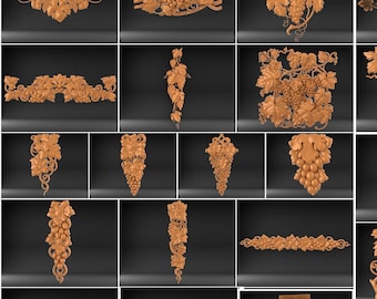 20 Grapes 3D STL CNC Relief Files, Wood Router Engraver (Digital Download)