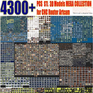 4444+ pcs 3D Models STL files MEGA Set Collection Decor Animals Panno Relief Picture Icons for CNC Router Artcam Model Jesus Door
