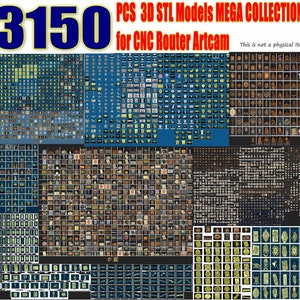 3150+ pcs 3D Modelle STL Dateien alle MEGA Set Collection Muster Decor Interior Tiere Panno Relief Bild Icons für CNC Fräser Artcam