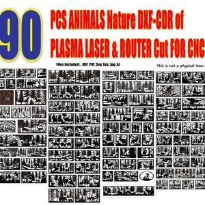 90 Tor Wildtier Hirsch Pferd Grill Wandbehang Panel Glowforge Muster Metall Geländer Laser Schneiden Datei Cdr SVG Dxf AI JPG ROUTER Cut