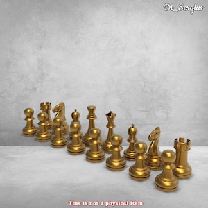 Schach STL, stl 3d, cnc, digitaler Download, Stl-Datei, klassische Luxus-Schachsätze, digitale Datei, 3D-Druck, CNC-Fräser, STL-Modell, 3D-Datei
