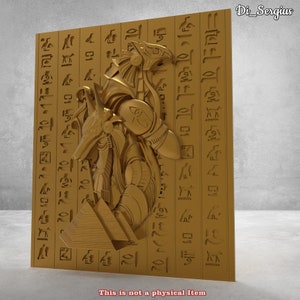 Egypt Gods egypt 3D STL Model  Pano Relief for CNC Router Aspire Artcam Carving Instant Download Digital Product 3D Printer Engraver