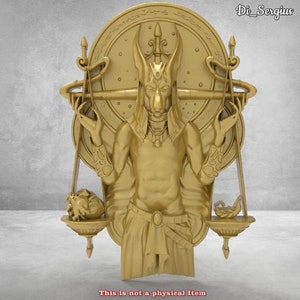 Anubis 3D STL-Modell Pano Relief Religius für CNC-Fräser Aspire Artcam Carving Sofortiger Download Digitales Produkt 3D-Drucker Graveur