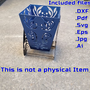 Garbage Basket Waste Container Laser Cut Plasma Cut Plans DXF File cnc Vector Plasma Router laser cutting metal DXF CDR Ai Files