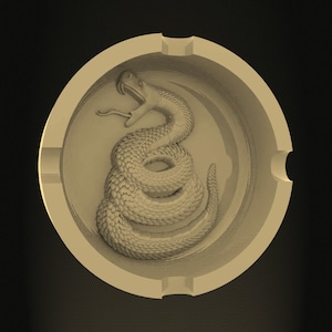 Schlange Aschenbecher Aschenbecher Sigaret 3D STL Modell Pano Relief für CNC Fräser Aspire Artcam Vcarve Carving Instant Download Digital 3D Drucker