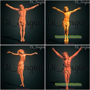 Model 3D STL Jezus Krucyfiks Krzyż Drukarka 3D BÓG Religijny dla pliku CNC Router Aspire Artcam Rzeźba Natychmiastowe pobieranie Produkt cyfrowy nr 1
