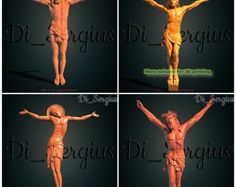 Jesus Crucifix Cross 3D STL Relief Model for CNC Router, 3D Printer (Digital Download)