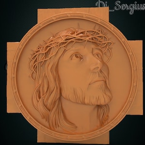 3D STL モデル イエス 神 十字架 パノ レリーフ 宗教的 CNC ルーター Aspire Artcam 彫刻用 即時ダウンロード デジタル製品 3D プリンター 彫刻機