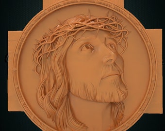 Modello STL della croce di Gesù in 3D, intaglio tramite router CNC (download digitale)