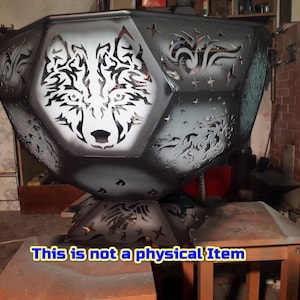 Bonfire Bowl Wolf Fire Outdoor cnc Vector Plasma Router laser cutting metal DXF CDR Ai Files